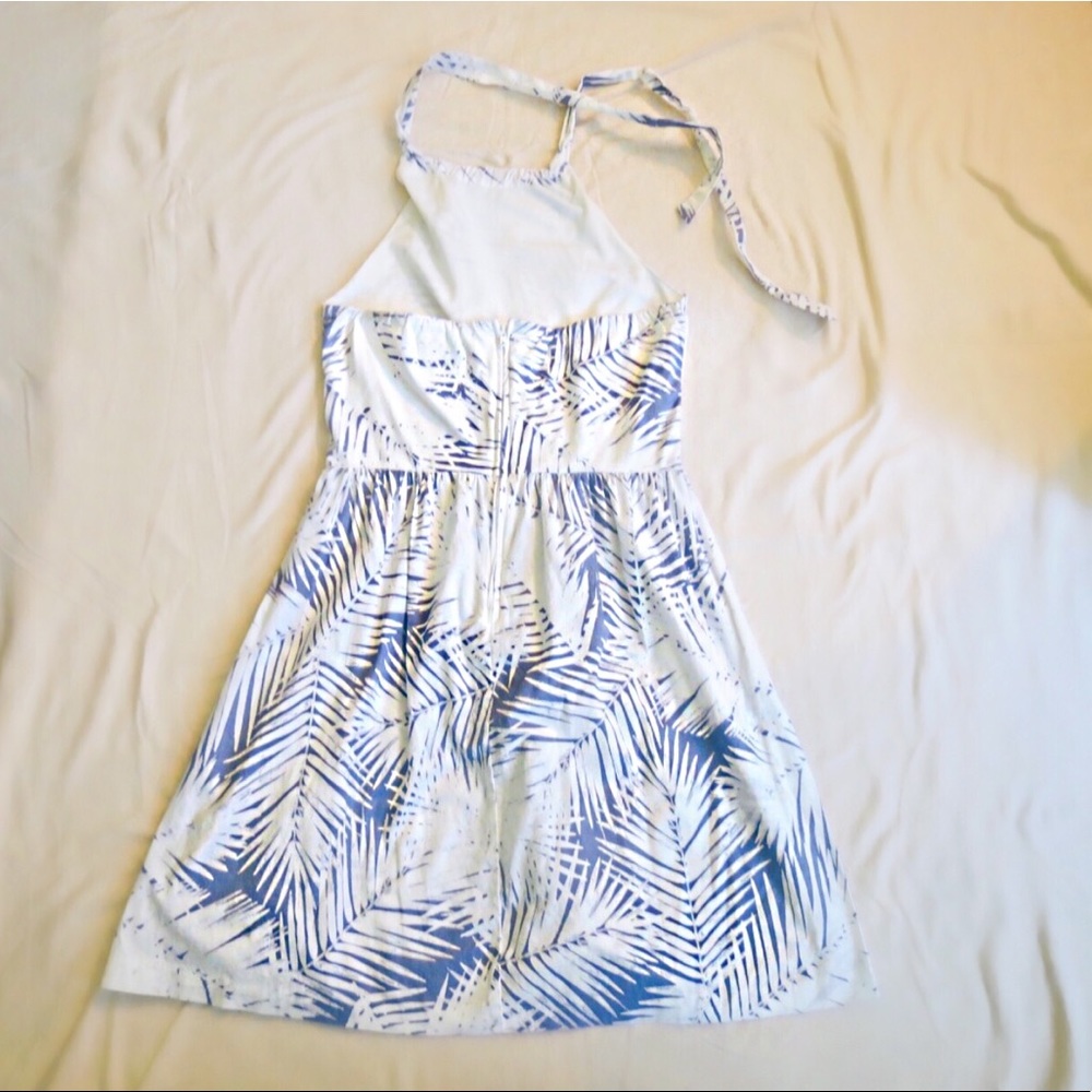 Charlotte Russe Blue and White Halter Dress